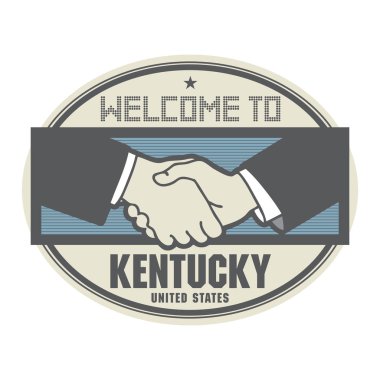 El sıkışma ile iş kavramı ve metin Kentucky'ye hoş geldiniz