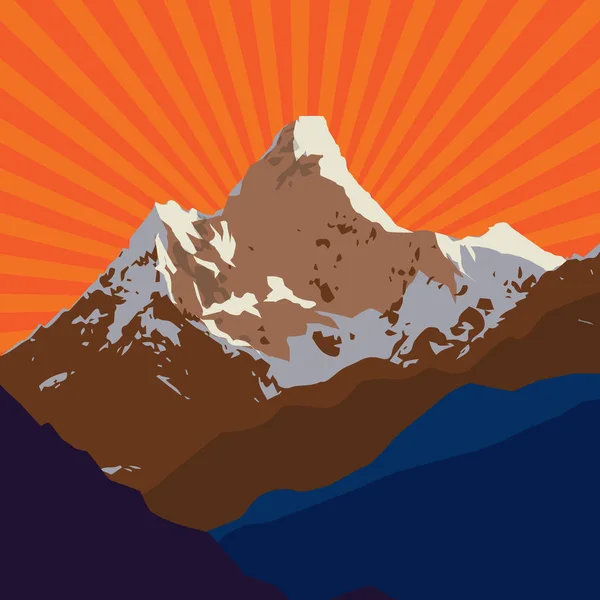 Distintivo ou emblema das montanhas — Vetor de Stock