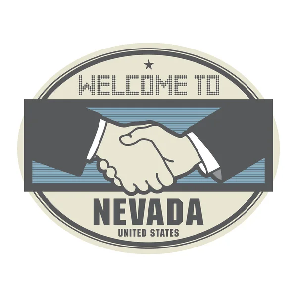 Obchodní koncept s handshake a text Vítejte Nevada, — Stockový vektor