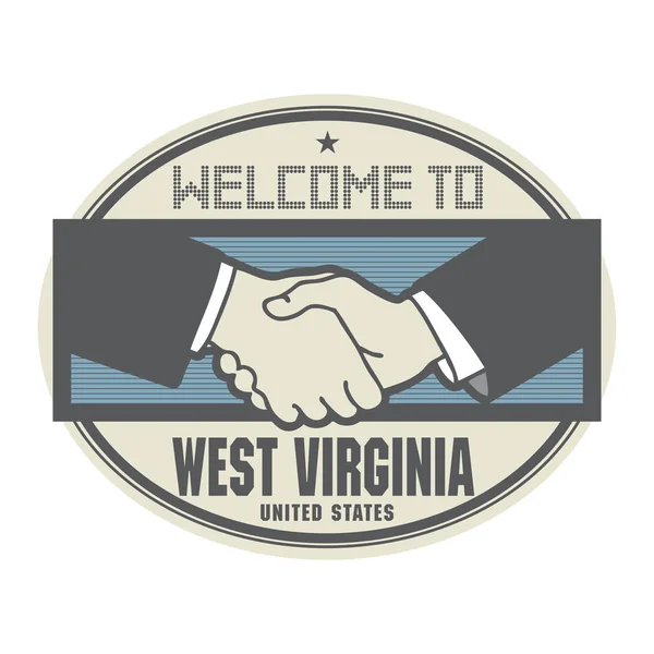 Business concept with handshake and the text Welcome to West Vir — Stock Vector