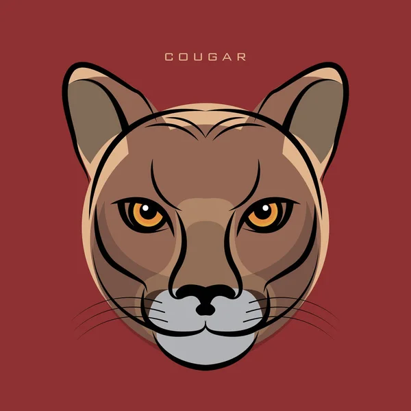 The Cougar, also known as the Puma face sign or symbol — Stock Vector