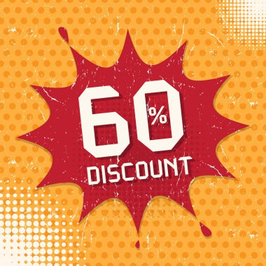 Konuşma balonu, iş kavramı ile metin yüzde 60 indirim