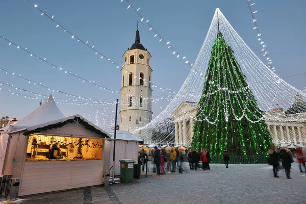 Weergave van de kerstboom in Vilnius — Stockfoto