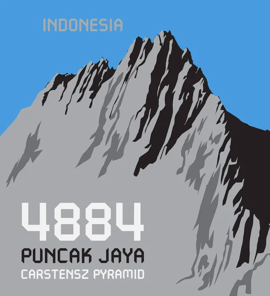 Puncak Jaya er det højeste bjerg i Indonesien – Stock-vektor