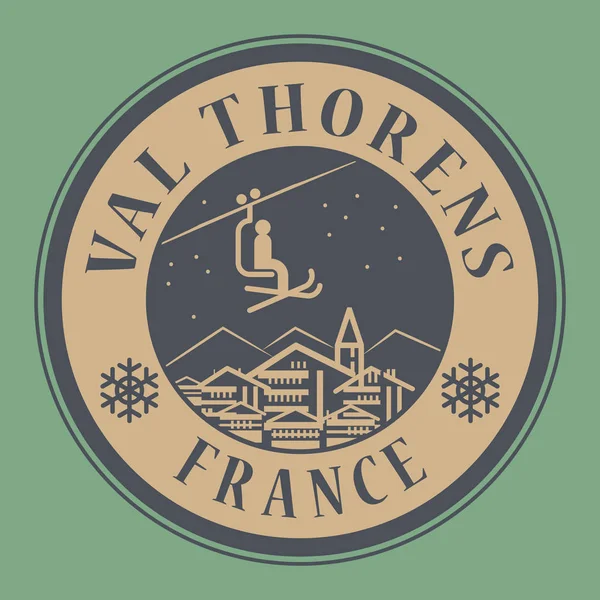 Val Thorens in France, ski resort — Stock Vector