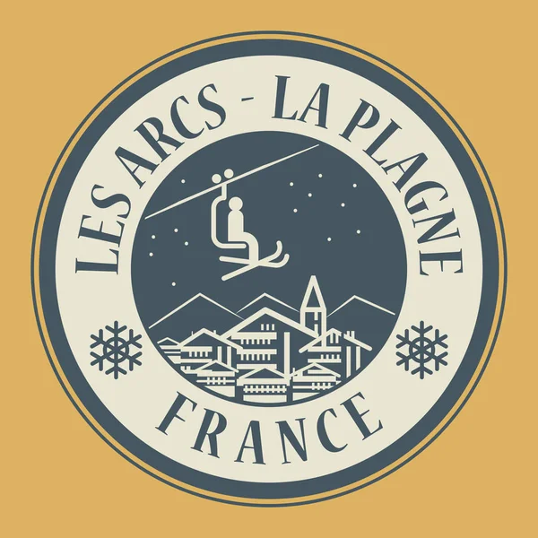 Les Arcs - La Plagne em França, estância de esqui — Vetor de Stock