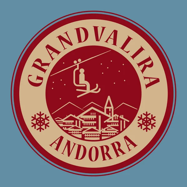 Andorra, Grandvalira kayak resort — Stok Vektör