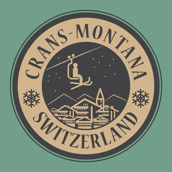 Crans-Montana en Suisse, station de ski — Image vectorielle