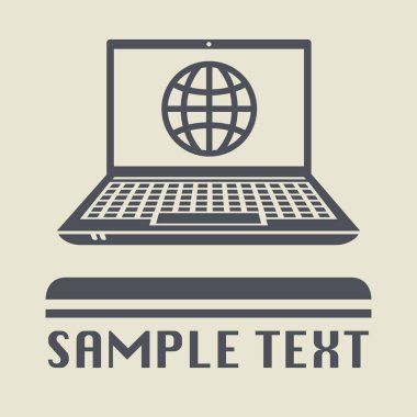 Simge veya işareti laptop ya da defter bilgisayar