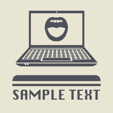 Ağız simgesini veya işareti ile laptop ya da defter bilgisayar