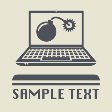 Bomba simgesini veya işareti ile laptop ya da defter bilgisayar