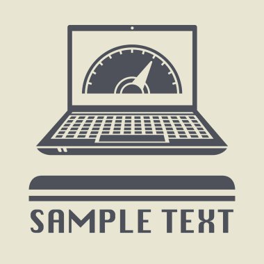 Laptop ya da defter bilgisayar araba cihazlar simgesiyle