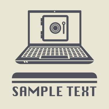 Laptop ya da defter bilgisayar kasa simgesiyle