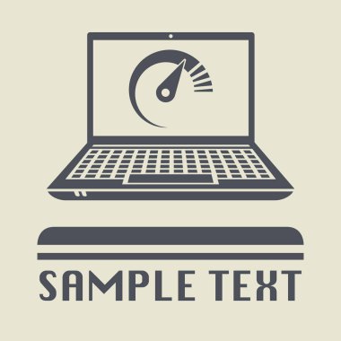 Laptop ya da defter bilgisayar araba cihazlar simgesiyle