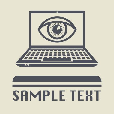 Göz simgesini veya işareti laptop ya da defter bilgisayar