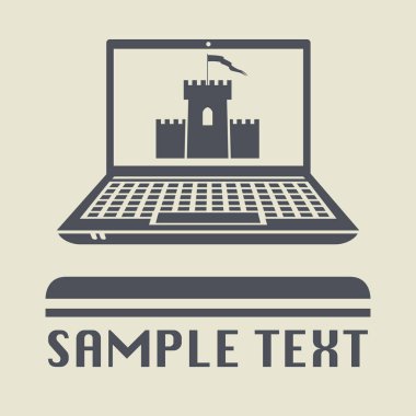 Kale simgesini veya işareti ile laptop ya da defter bilgisayar