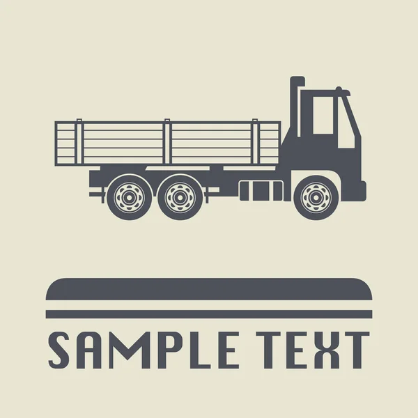 Значок грузовика или знак, векторная иллюстрация — стоковый вектор