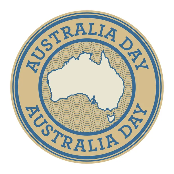 Grunge sello de goma o etiqueta con texto Día de Australia — Vector de stock