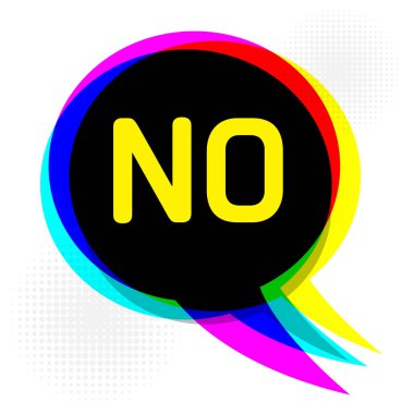 Konuşma Bubble Pop-Art tarzı, iş kavramı ile metin Hayır