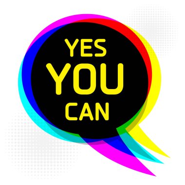 Pop-Art stil, iş kavramı ile metin Evet konuşma balonu, 