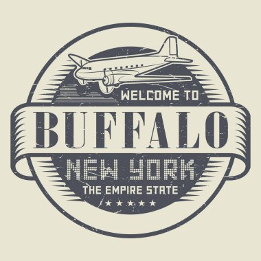 Grunge lastik damgası veya etiketi ile metin Buffalo, yeni Yor hoş geldiniz
