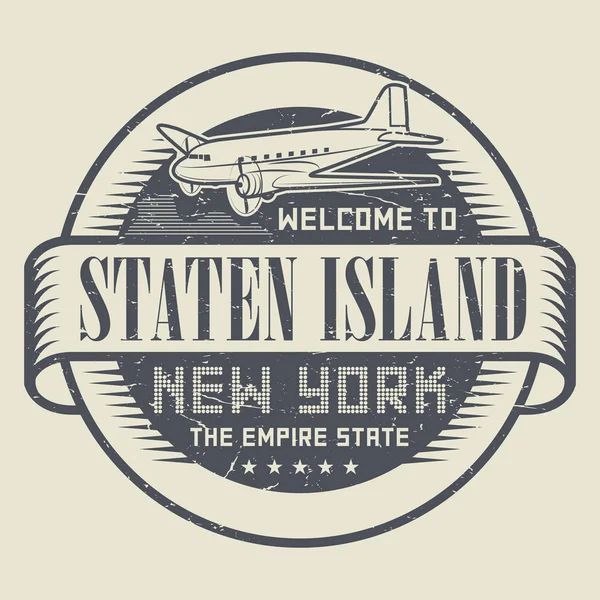 Grunge rubber stamp or tag with text Welcome to Staten Island, N — Stock Vector