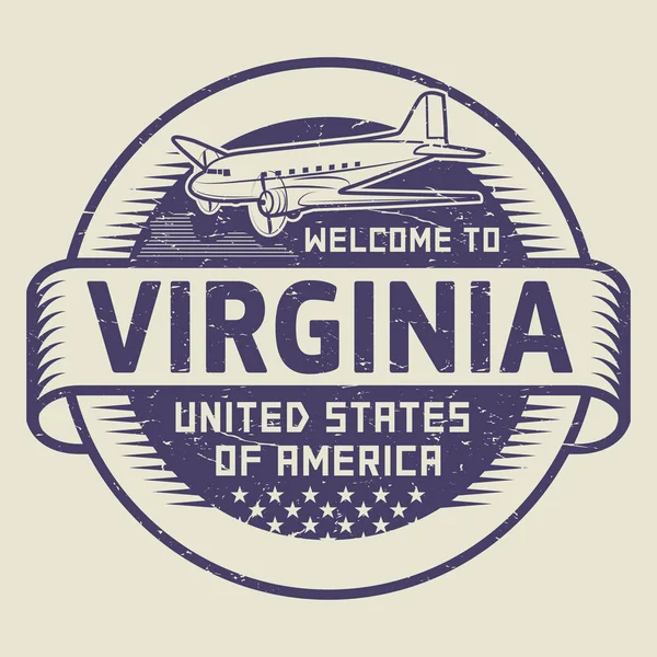 Texte du Timbre Bienvenue à Virginia, États-Unis — Image vectorielle