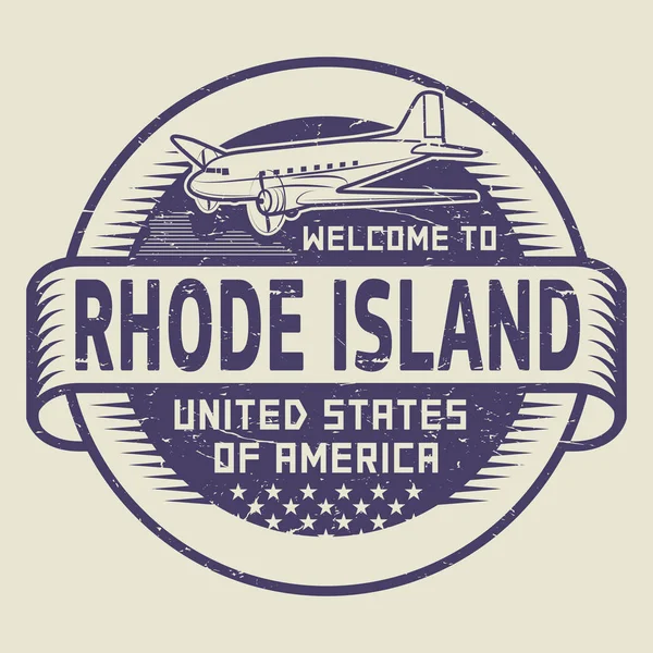 Stamp Welcome to Rhode Island, United States — Stock Vector