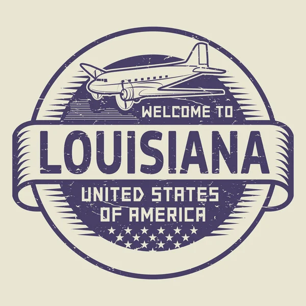 Stamp Welcome to Louisiana, United States — Stock Vector