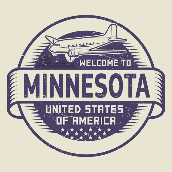 Stempel willkommen in Minnesota, Vereinigte Staaten — Stockvektor