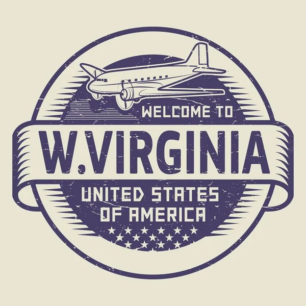 Timbre Bienvenue à West Virginia, États-Unis — Image vectorielle