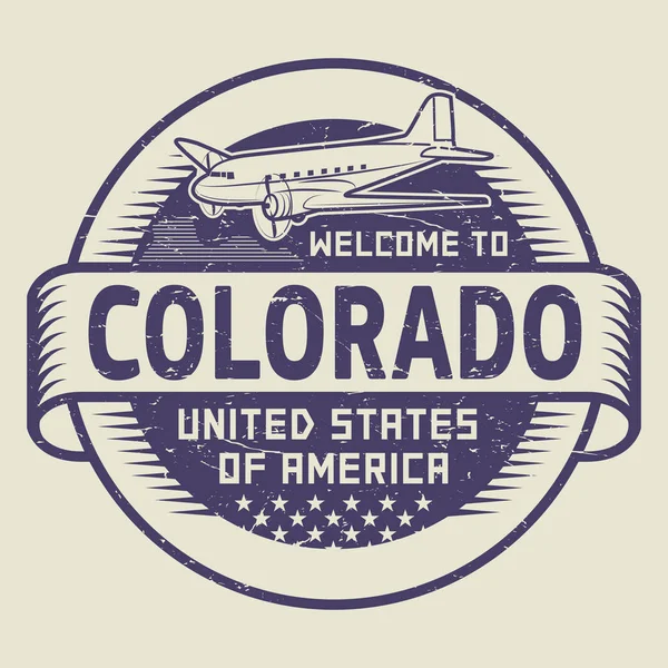 邮票欢迎到科罗拉多州，美国 — 图库矢量图片