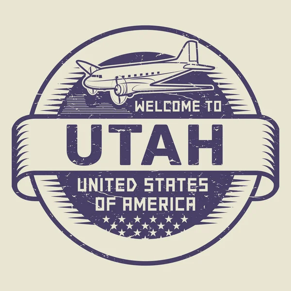 Sello Bienvenido a Utah, Estados Unidos — Archivo Imágenes Vectoriales