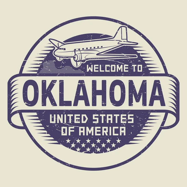 Sello Bienvenido a Oklahoma, Estados Unidos — Vector de stock