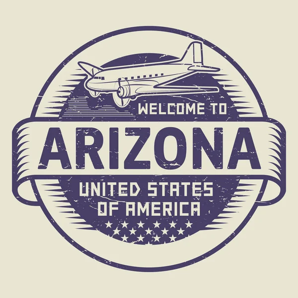 Timbre Bienvenue à Arizona, États-Unis — Image vectorielle