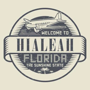 Pul ya da etiket metin Hialeah, Florida hoş geldiniz