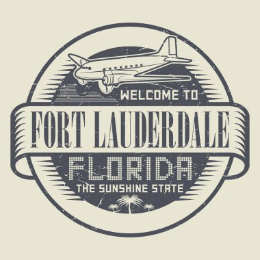 Fort Lauderdale, Florida hoş geldiniz metinle damga