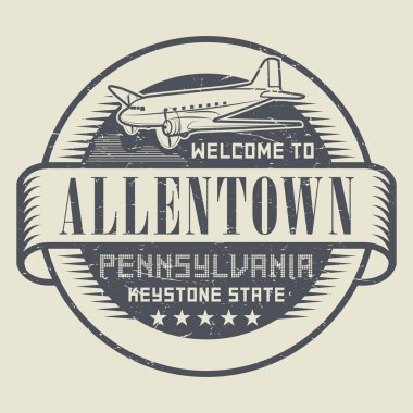 Stamp or tag with text Welcome to Allentown, Pennsylvania clipart