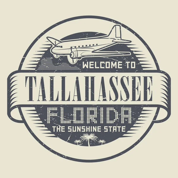 Sello o etiqueta con texto Bienvenido a Manhattan, Tallahassee — Vector de stock