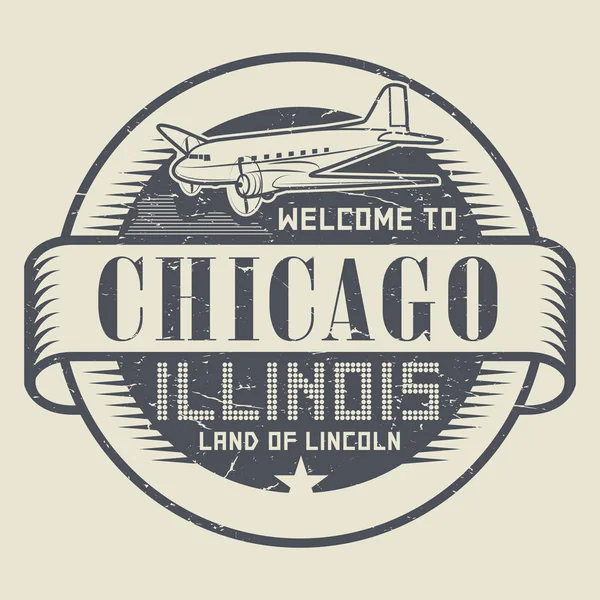 Stempel of tag met de tekst Welkom naar Chicago, Illinois — Stockvector