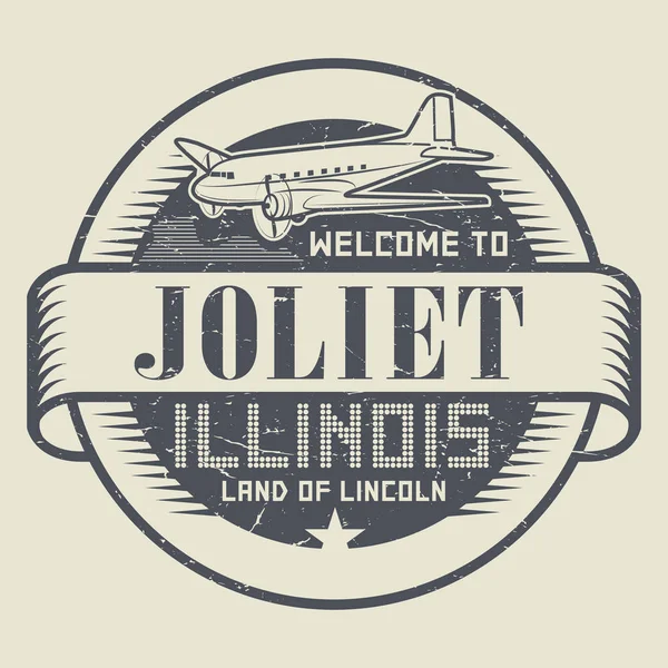 Stämpel eller tag med texten Välkommen till Joliet, Illinois — Stock vektor