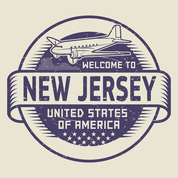 Razítka Vítejte v New Jersey, Spojené státy — Stockový vektor