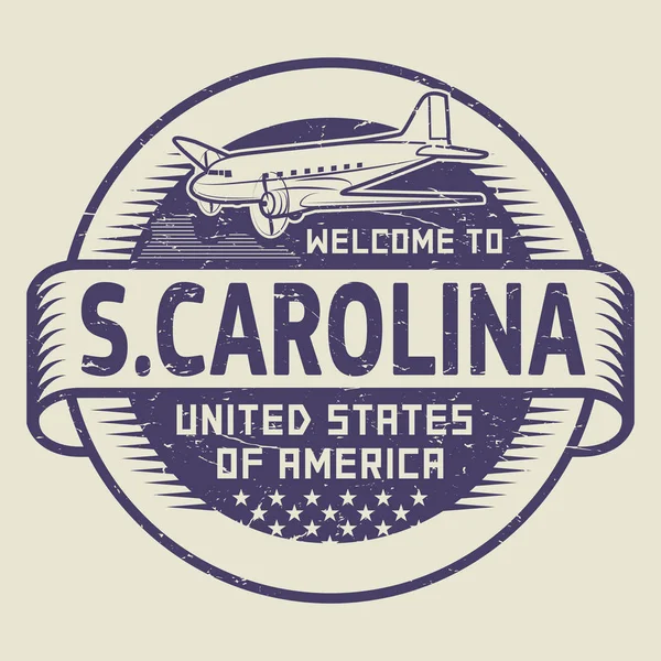 Sello Bienvenido a South Carolina, Estados Unidos — Archivo Imágenes Vectoriales