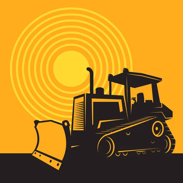 Bulldozer. Maquinaria de construcción — Vector de stock