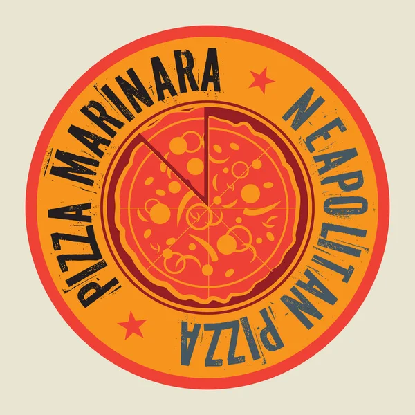 Vintage Pizza stamp or tag with text Neapolitan Pizza — Stock Vector
