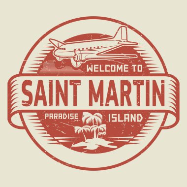 Saint Martin, Cennet Adası Hoşgeldiniz metinle damga