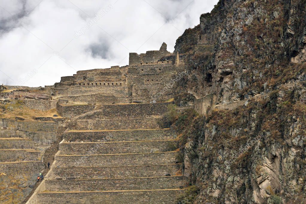 Inca ruins in Ollantaytambo, Peru