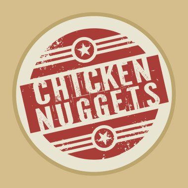 Grunge soyut vintage damga metni tavuk Nuggets ile