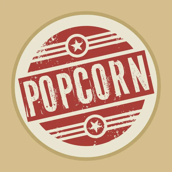 Гранж абстрактная винтажная марка или этикетка с текстом Popcorn — стоковый вектор