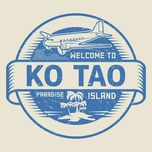 Sello con el texto Bienvenido a Ko Tao, Paradise island — Archivo Imágenes Vectoriales